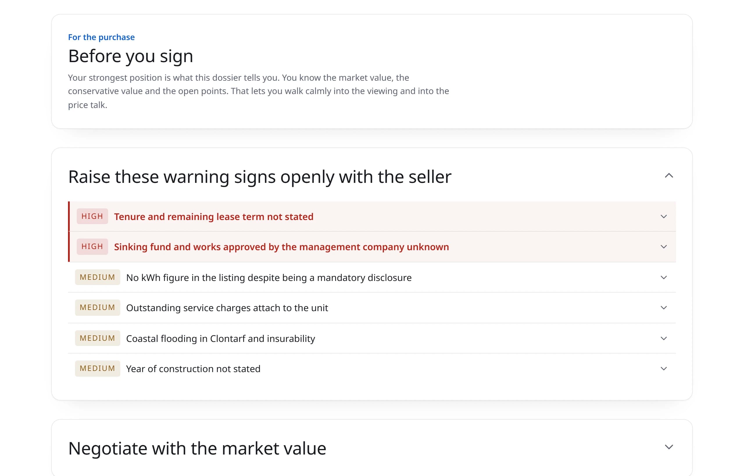 Before you sign: view from a real report