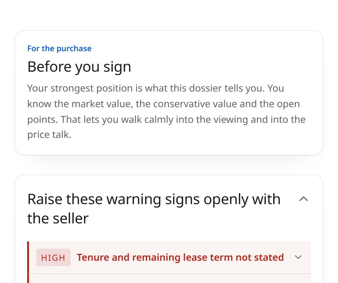 Before you sign: view from a real report