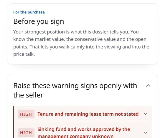 Before you sign: view from a real report