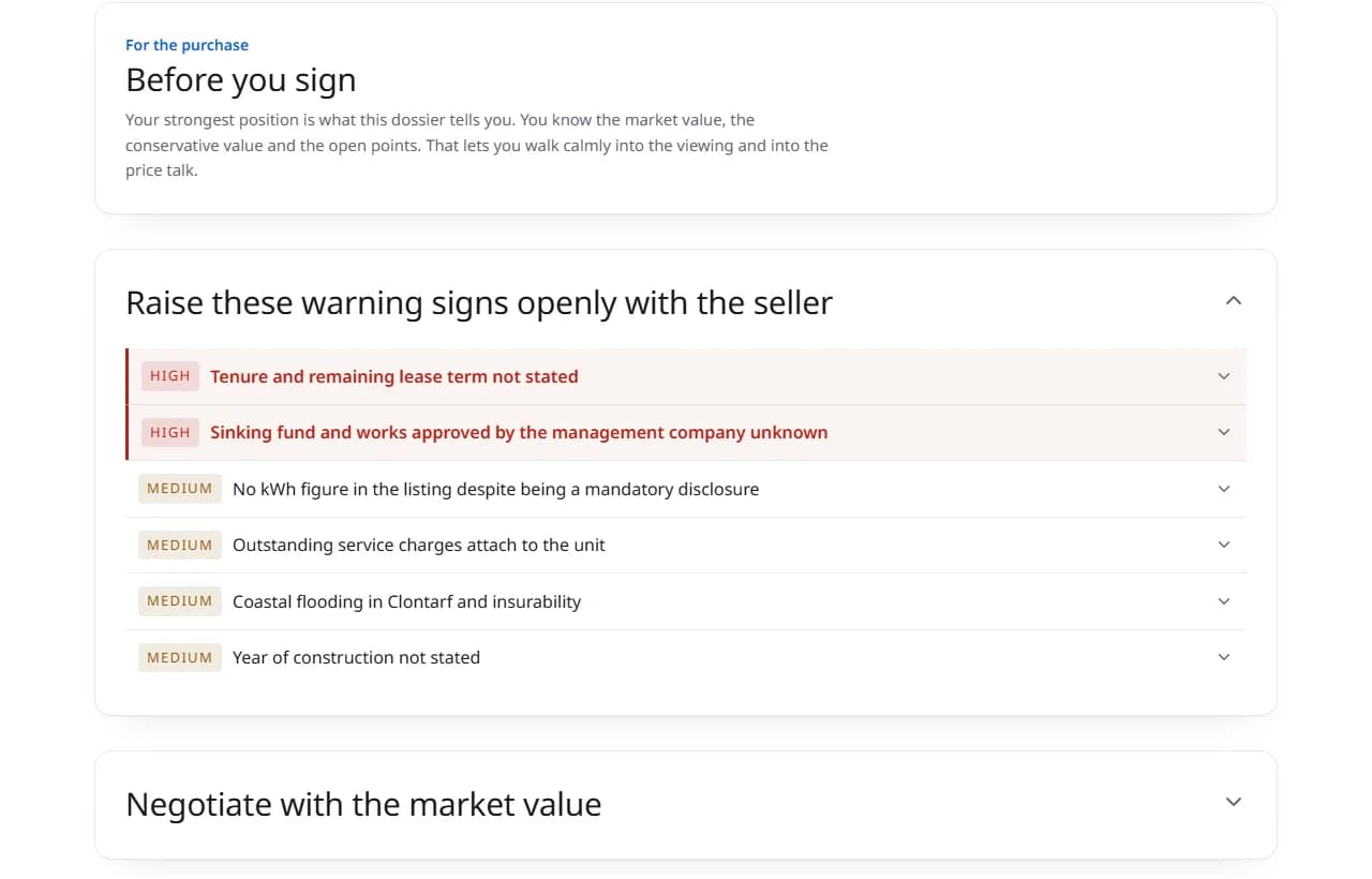 Before you sign: view from a real report