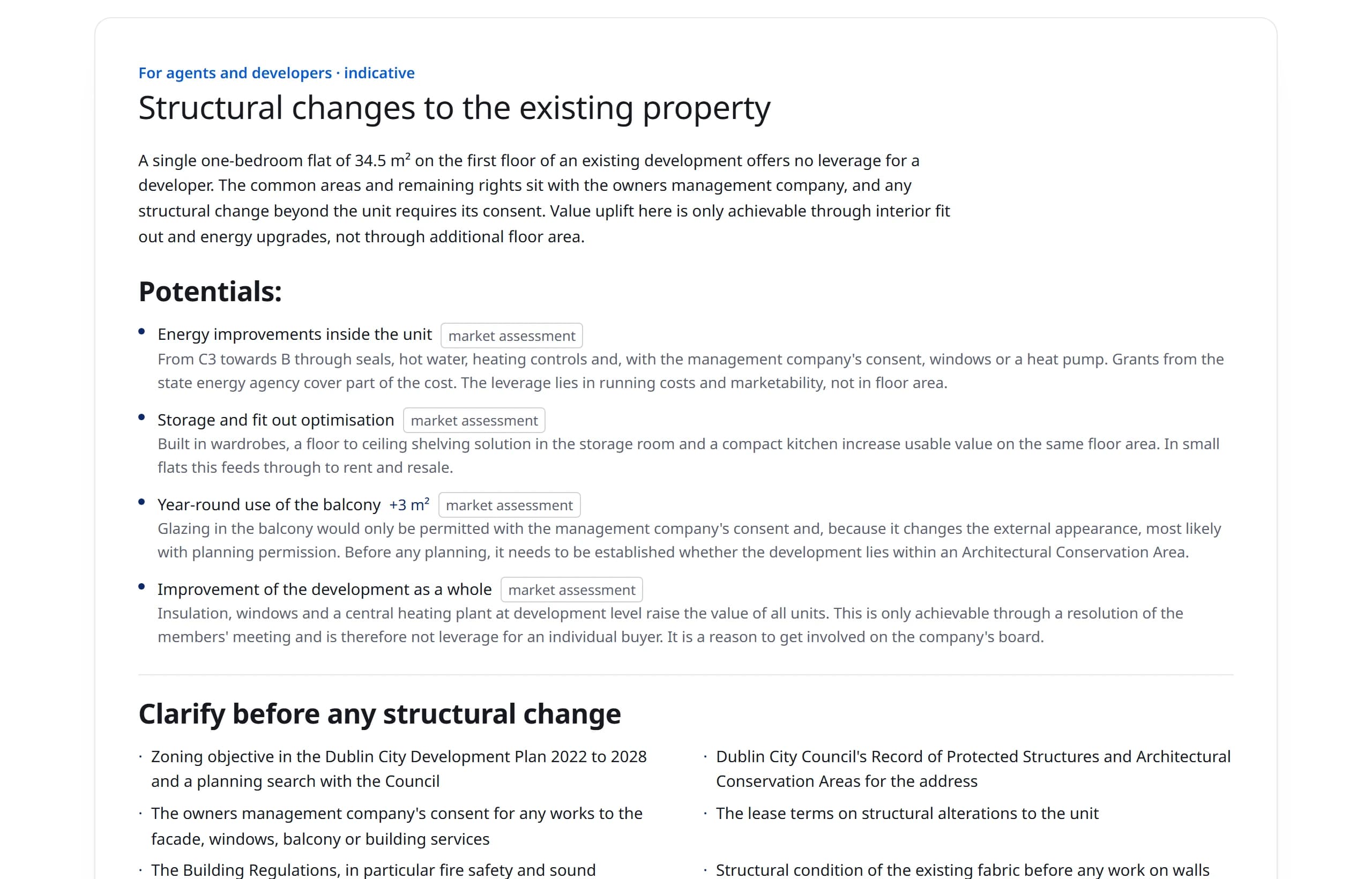 Structural changes to the existing property: view from a real report