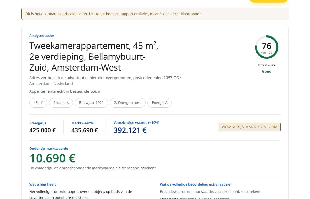 Controlenummer, betrouwbaarheid en de drie waarden: beeld uit een echt rapport